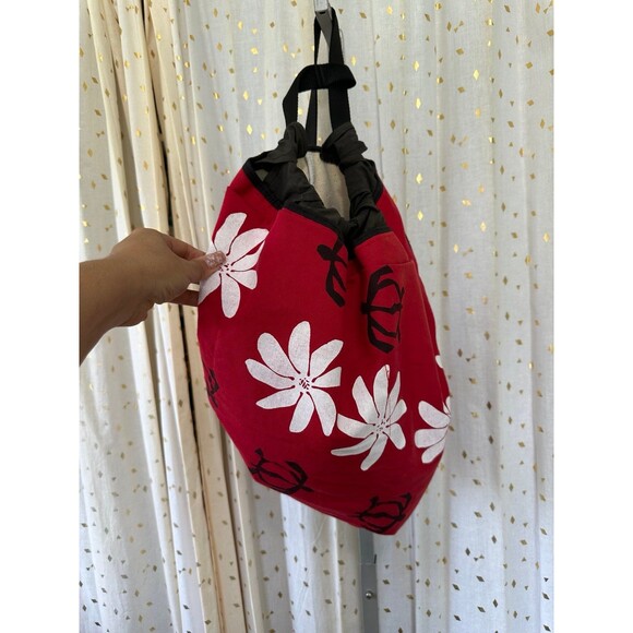 NWOT Custom Signed Handmade Handcrafted Hawaiian Honu Tiare Drawstring Sling Bag - Picture 4 of 7